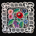 vintage hungarian 1970 Embroidered floral design on a black background 