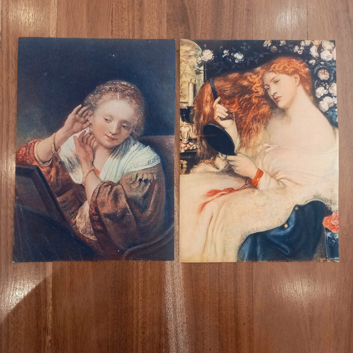 Vintage Art Prints 1930 Classical Ladies Mona Lisa European Masterpiece Ephemera