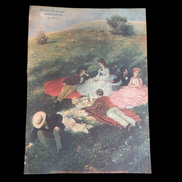 1931 Vintage Ephemera Art Prints Countryside Romance Hungarian Deco Nostalgic Paper Set