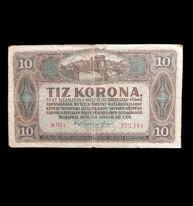 1920 Hungary Banknote Korona Set Rare Star Variant 1 2 10 Post-WWI Antique Money