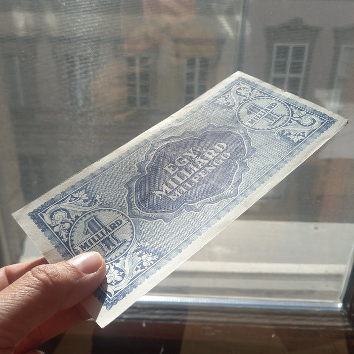 1946 Hungary Banknote One Billion Milpengo Quadrillion Pengo Hyperinflation Bill AU