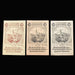 Three vintage notgeld heller banknotes with ship illustrations on a dark textured background