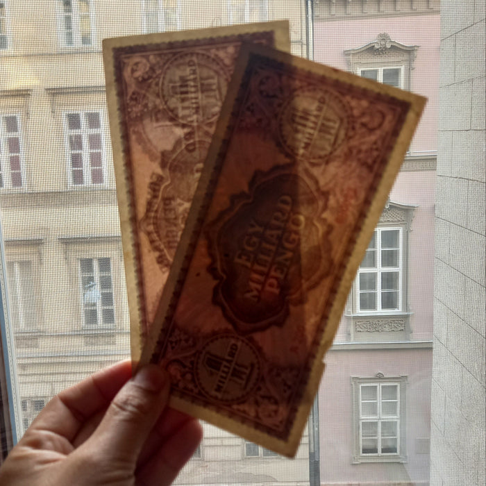 1946 Hungary Banknote 1 Billion Pengo Pair Post WWII Collectible Currency Gift