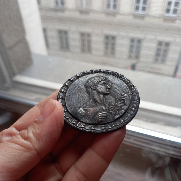 1950 Hungarian Ice Hockey Skating Peace Cup 2nd Place Medal Vintage Plaquette