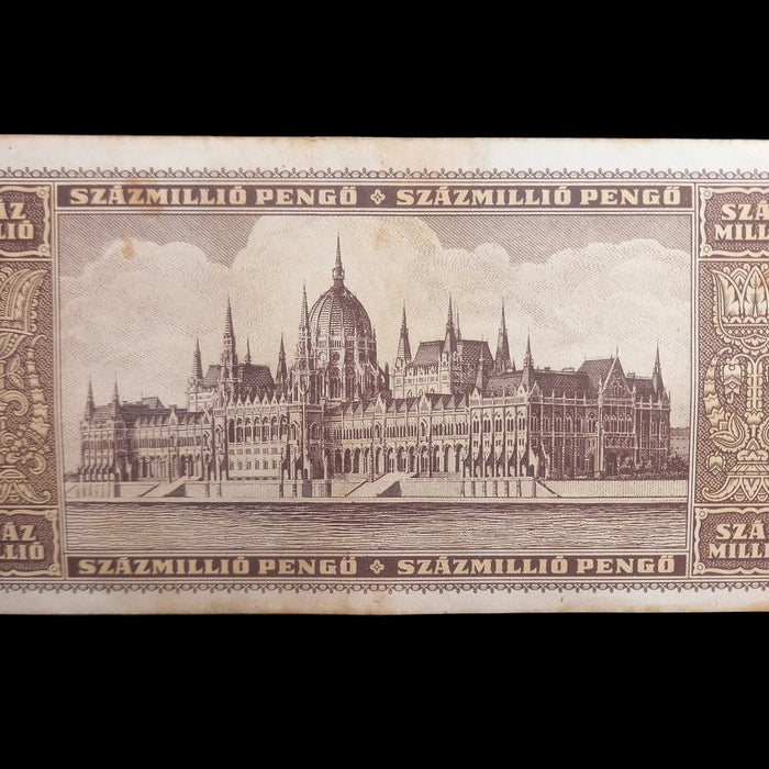 1946 Hungary Banknote 100 Million Pengő Hyperinflation WWII Collectible Money XF