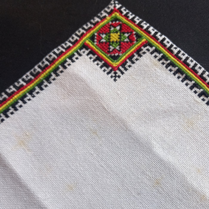 Vintage Hungarian Folk Art Doilies 2 Geometric Handmade Mid-Century Textile 1960s