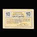 Vintage 10 Heller banknote from Ampflwang on a dark background