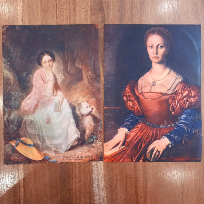 Vintage Art Prints 1930 Classical Ladies Mona Lisa European Masterpiece Ephemera