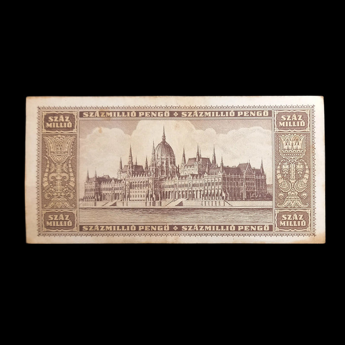 1946 Hungary Banknote 100 Million Pengő Hyperinflation WWII Collectible Money XF