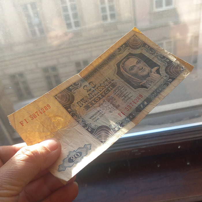 1948 Poland 20 Złotych Banknote Rare FI Series Issue Post-WWII Money