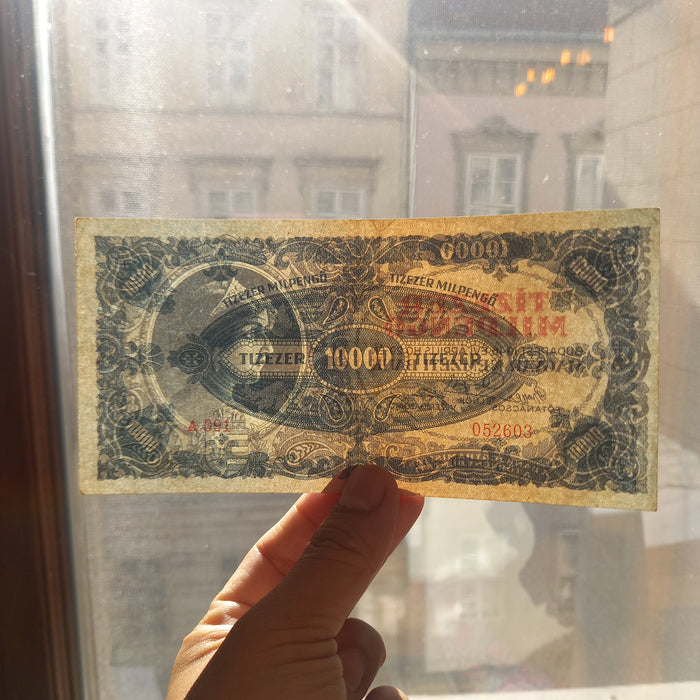 1946 Hungary Banknote Ten Thousand Milpengo 10 Billion Pengo Beautiful WWII Currency AU