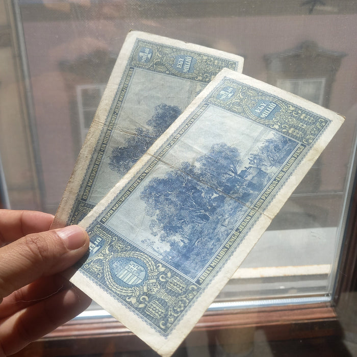 Vintage Banknote 1945 Hungary 1M Egymillió Pengő Pair Lajos Kossuth Hyperinflation Money