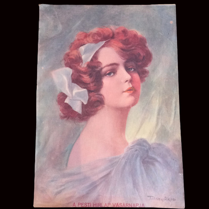 Vintage Ephemera 1930 Redhead Woman Tolnay Ákos & Global Children Feature Page