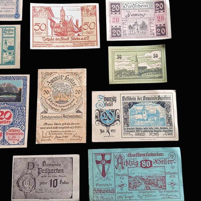 Antique Banknote 1914-1921 Germany Austria Notgeld WWI Collection Lot of 29 Good