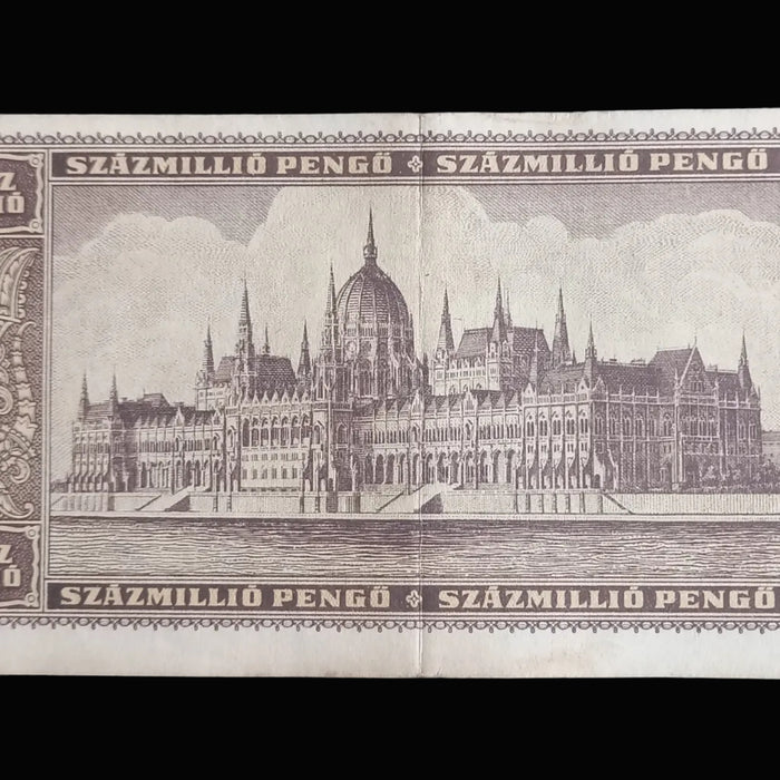 Vintage Banknote 1946 Hungary Százmillió 100 Million Pengő Woman Danube Postwar Money