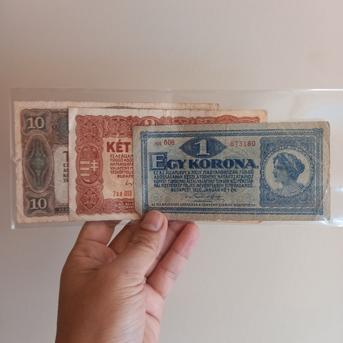 1920 Hungary Banknote Korona Set 1 2 10 Antique Bills Post-WWI Europe Currency