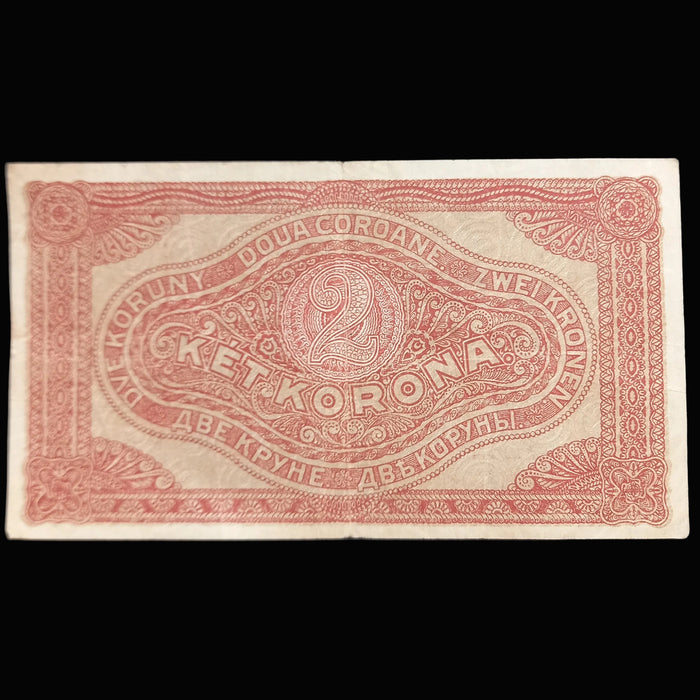 Antique Banknote 1920-1923 Hungary Korona 2 100 Szaz Ket Post-WWI Socialist Monarchy