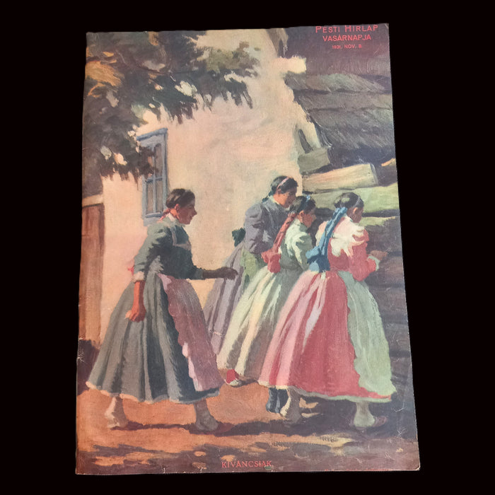 1931 Vintage Ephemera Art Prints Hungarian Folk Art & Village Life Cover Set Historic Europe