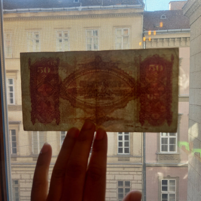 1932 Hungary Banknote 50 Pengo National Poet Sándor Petőfi Portrait Vintage Bill