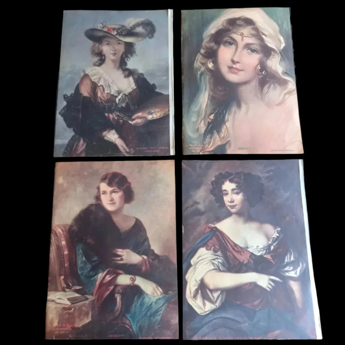 1931 Vintage Ephemera Art Prints Elegant Ladies Courtly Grace European Women Portrait Page