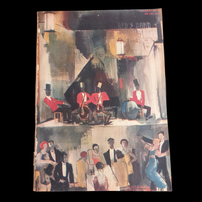 1931 Vintage Ephemera Art Prints Roaring Twenties Jazz Celebration A Pesti Hirlap Newspaper