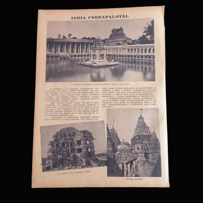 Vintage Ephemera 1930 János Czencz Woman Sewing India Palaces A Pesti Hírlap Art Page