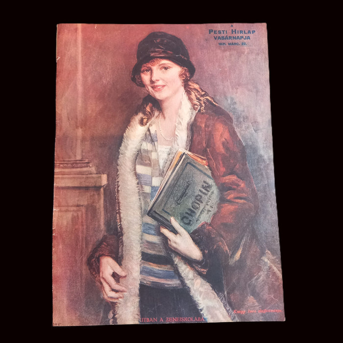 1931 Vintage Ephemera Art Prints Hungarian Women Classic Portrait Painting Magyar Farsang