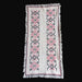 Hungarian vintage Small embroidered textile with geometric tulip pattern on a black background