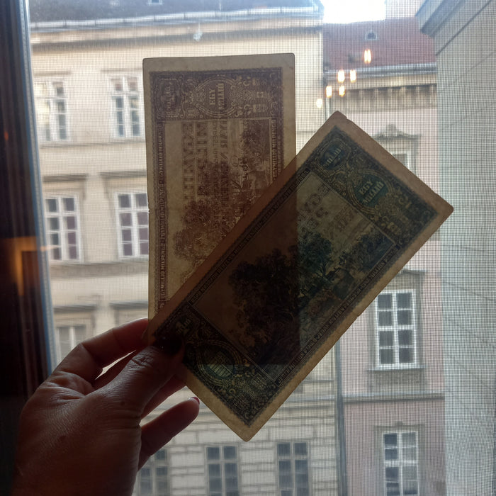 1945-46 Hungary Banknote 1 Trillion & Million Pengo Milpengo Lajos Kossuth Set
