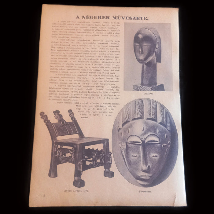 Vintage Ephemera 1930 András Biczó Woman Portrait African Art Journaling Scrapbook Page
