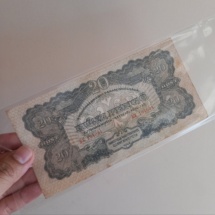 1944 Hungary Banknote Pengő 20 Red Army Occupation Issue WWII Soviet Vinage Bill VF