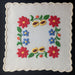 Embroidered floral design on a white fabric background, from Hungary