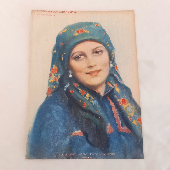 Vintage Ephemera Art Prints 1930 Hungarian Harvest Folk Peasant Landscape Glatz Kunffy