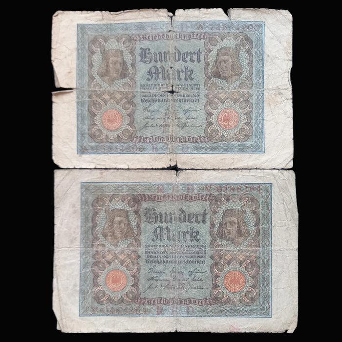 Antique Banknote 1920-1922 Germany Mark 100 1000 Weimar Republic 3pc Set Hyperinflation Money