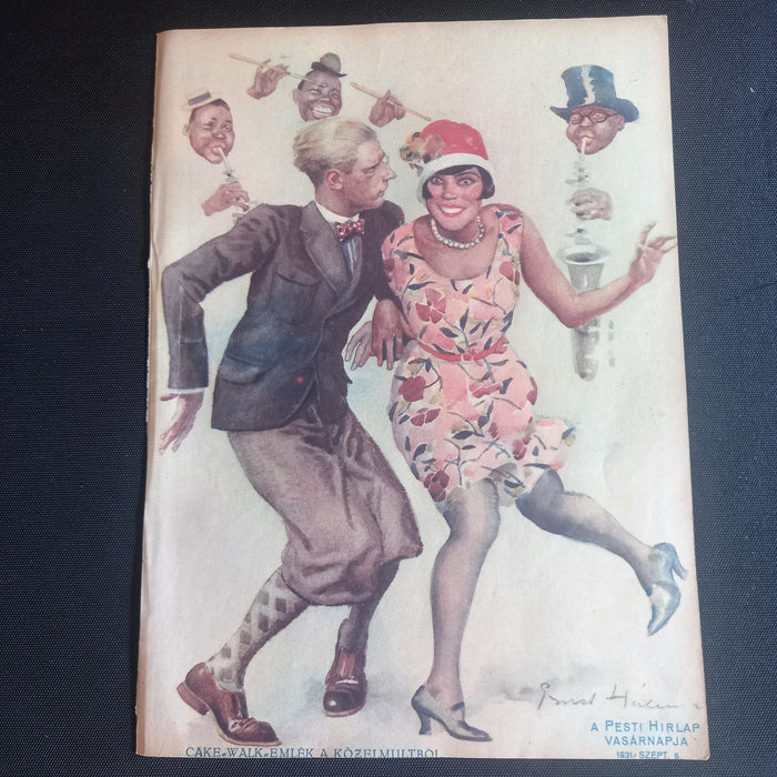 1931 Vintage Ephemera Art Prints Roaring Twenties Jazz Celebration A Pesti Hirlap Newspaper