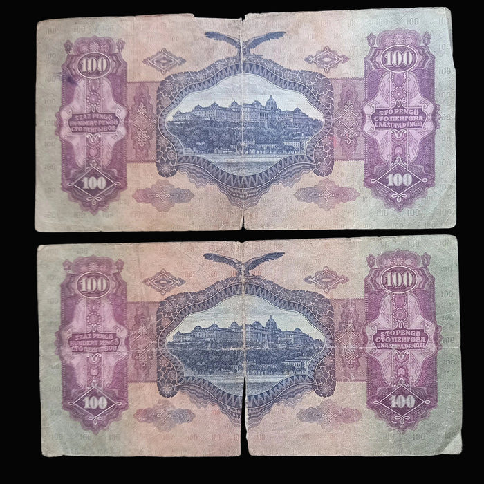 Vintage Banknote 1920-1930 Hungary Korona Pengo Interwar Era Old Money Relic 8pc Set