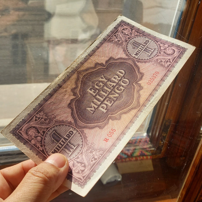 1946 Hungary Banknote One Billion Pengo Historic Europe Paper Money Hyperinflation XF