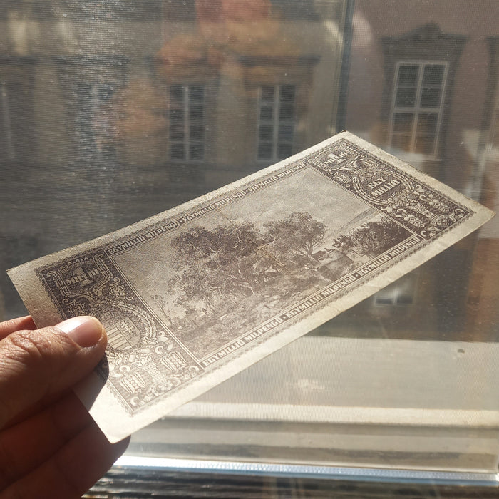 1946 Hungary Banknote One Million Milpengo Hyperinflation WWII Trillion Pengo Currency AU