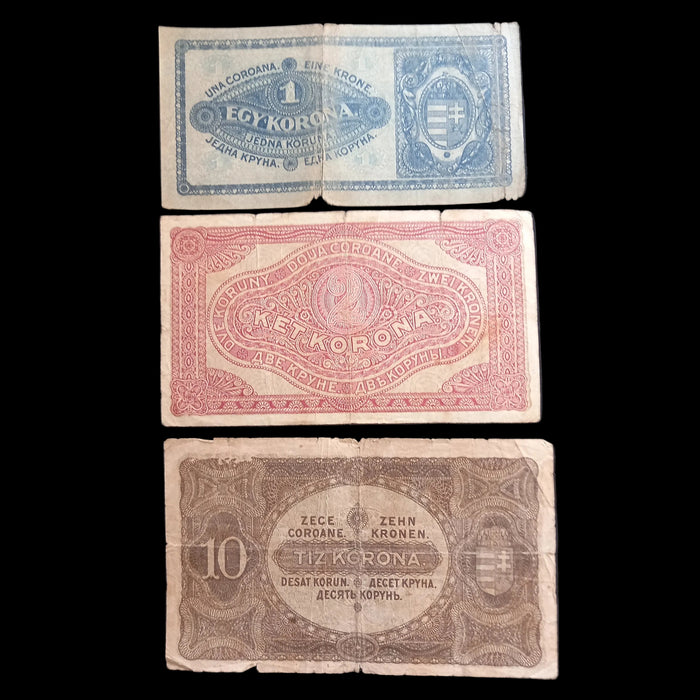 1920 Hungary Banknote Korona Set Rare Star Variant Antique Treasury Relic Bills