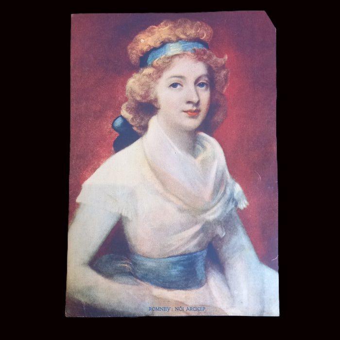 Vintage Ephemera 1930 George Romney Portrait of a Woman & Lady Hamilton Page