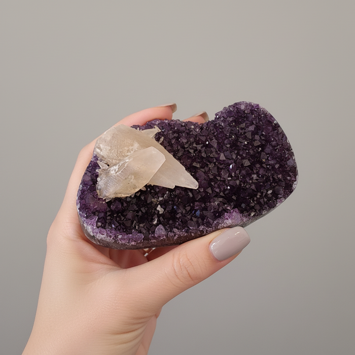 Amethyst Geode Magic Energy Purple Cluster Calcite 4.5 Inch