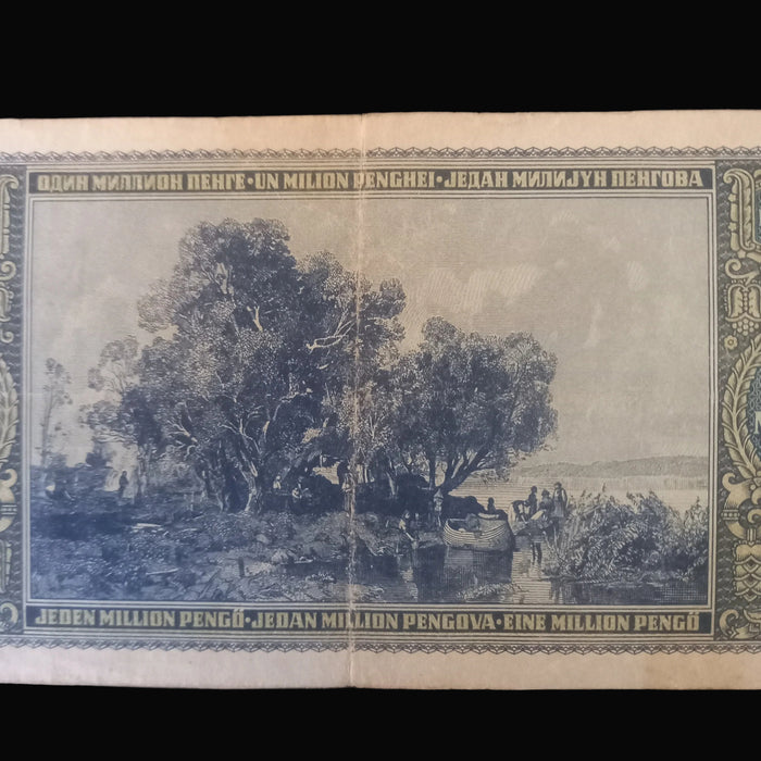 Vintage Banknote 1945 Hungary 1M Egymillió Pengő Pair Lajos Kossuth Hyperinflation Money