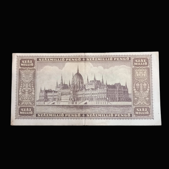 Vintage Banknote 1946 Hungary Százmillió 100 Million Pengő Woman Danube Postwar Money
