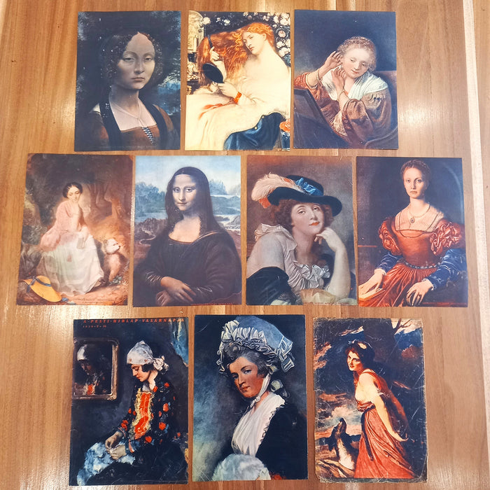 Vintage Art Prints 1930 Classical Ladies Mona Lisa European Masterpiece Ephemera