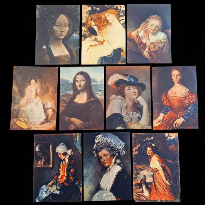 Vintage Art Prints 1930 Classical Ladies Mona Lisa European Masterpiece Ephemera