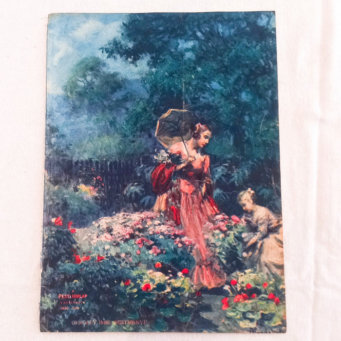 Vintage Ephemera Art Prints 1930 Hungarian Harvest Folk Peasant Landscape Glatz Kunffy