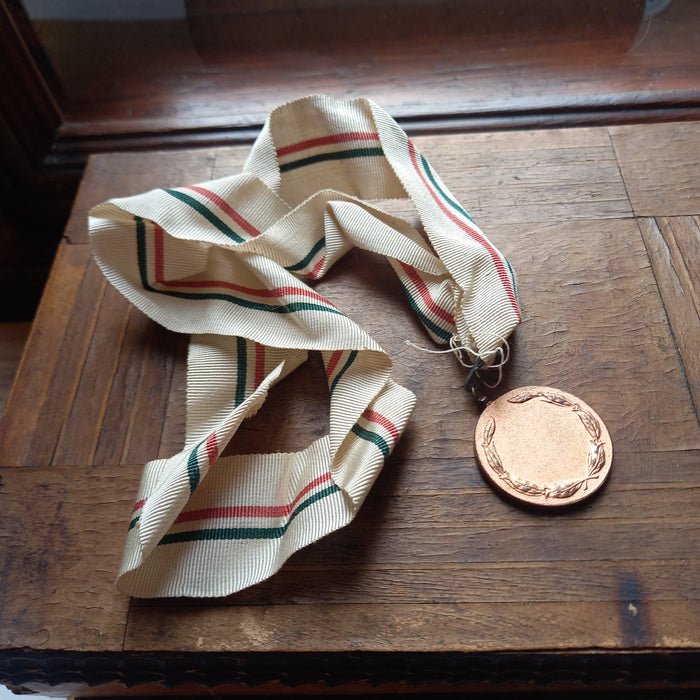 1950-80s Hungarian Basketball Championship Medal Vintage Red White Green Ribbon