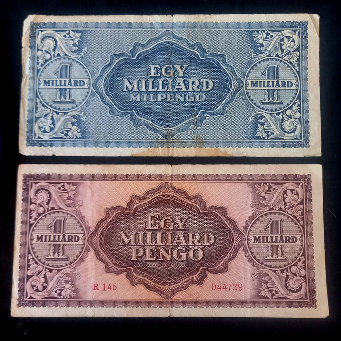 Vintage Banknote 1946 Hungary Billion Egymilliárd Milpengő & Quadrillion Pengő Collectibles