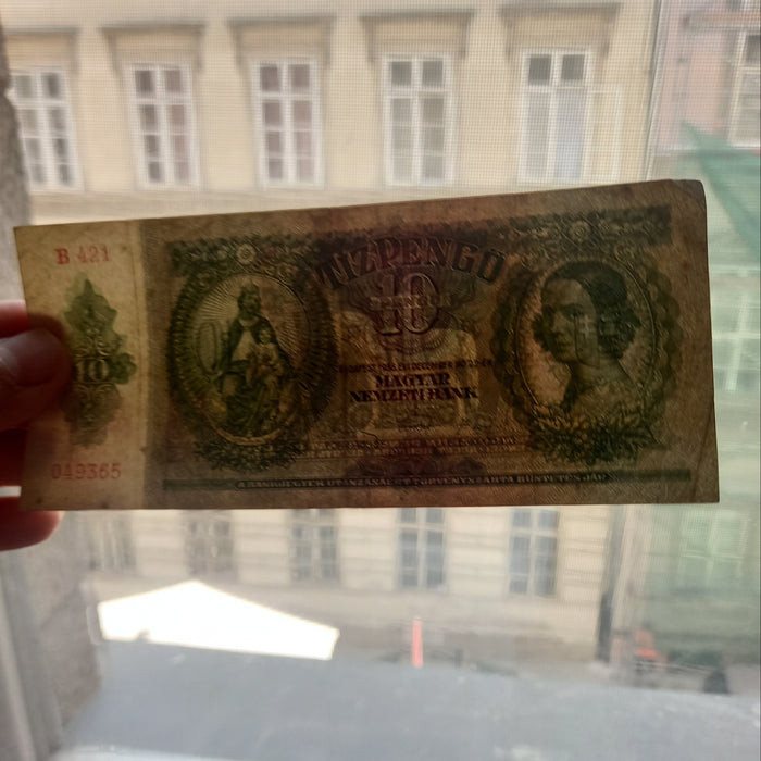 Vintage Banknote 1936 Hungary 10 Pengő Magyar Nemzeti Bank Currency Collectible Money