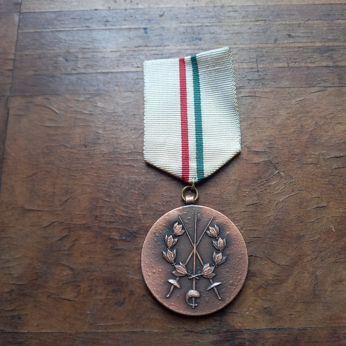 1971 Hungarian BVSZ Fencing Championship Medal Vintage Tricolor Ribbon
